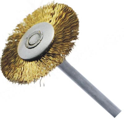 Mounted brass wire brush